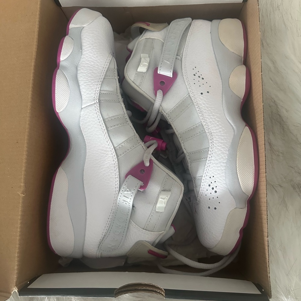 Jordan 6 Rings GG in Pure Platinum and Fuchsia